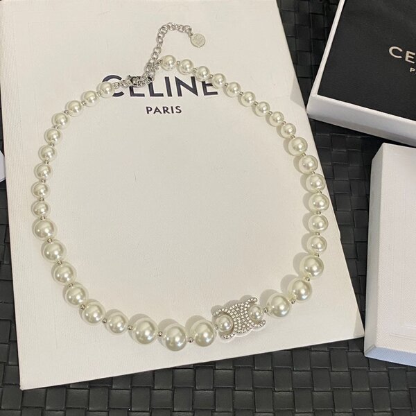 สร้อยคอ cl มุก โลโก้เงินเพชร