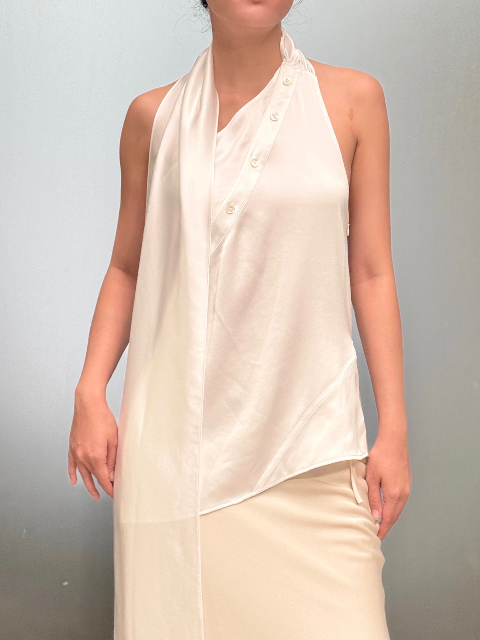 LEJE CALLA  SCARF TOP - WHITE