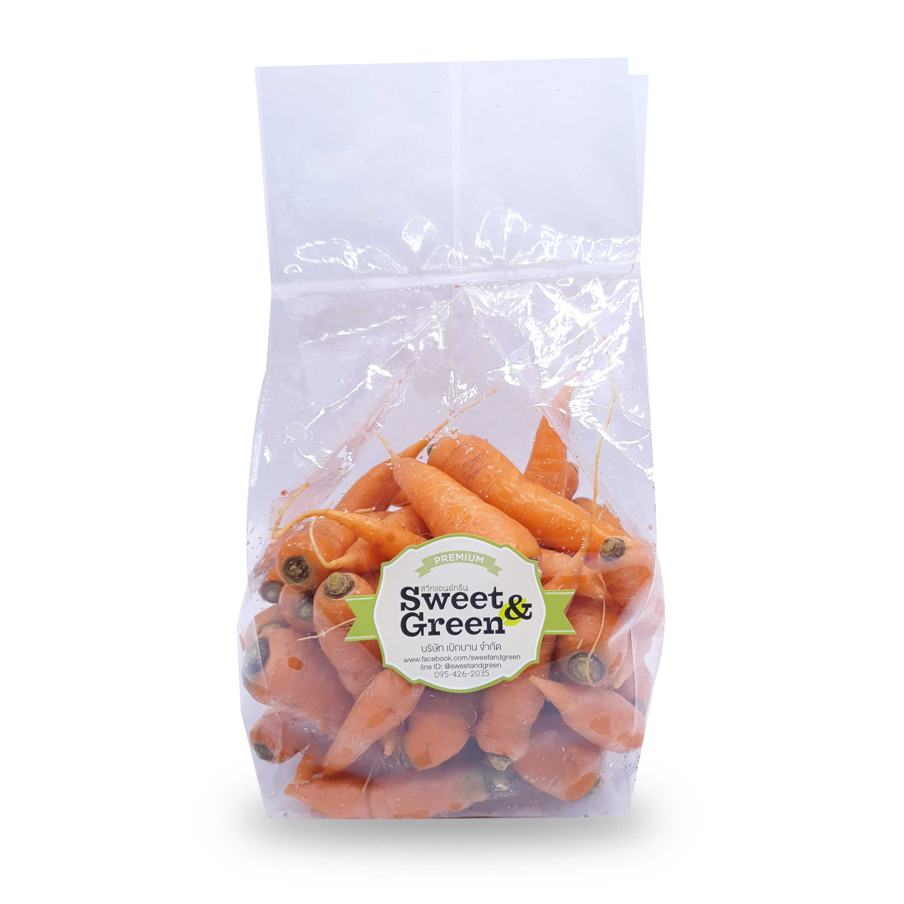 เบบี้แครอท ตัดใบ 0.5 กก. (Baby carrot 0.5 kg.)