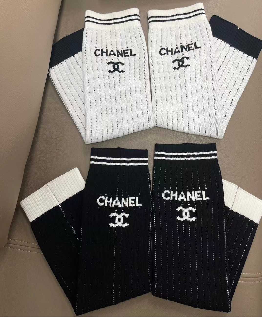 ( SALE ) CHANEL RUNWAY LEG WARMER WINTER SOCKS