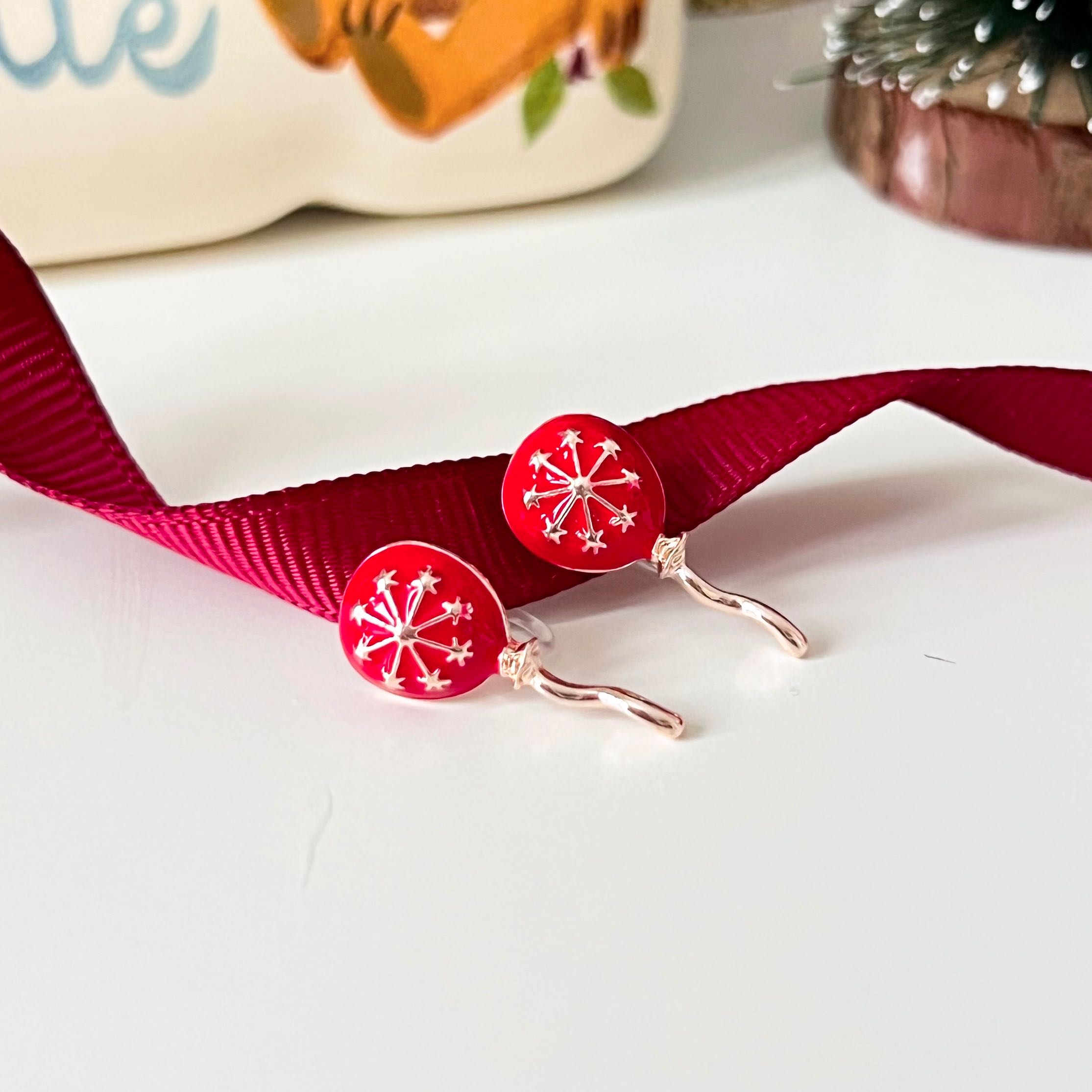 XMAS ลูกโป่งแพงลายหิมะ แป้นใส