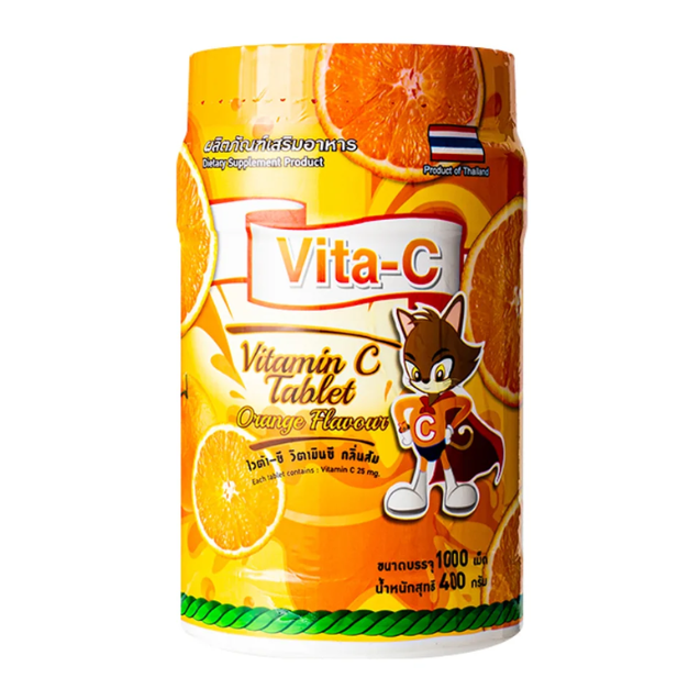 VITA-C วิตามินซีกลิ่นส้ม 1000เม็ด