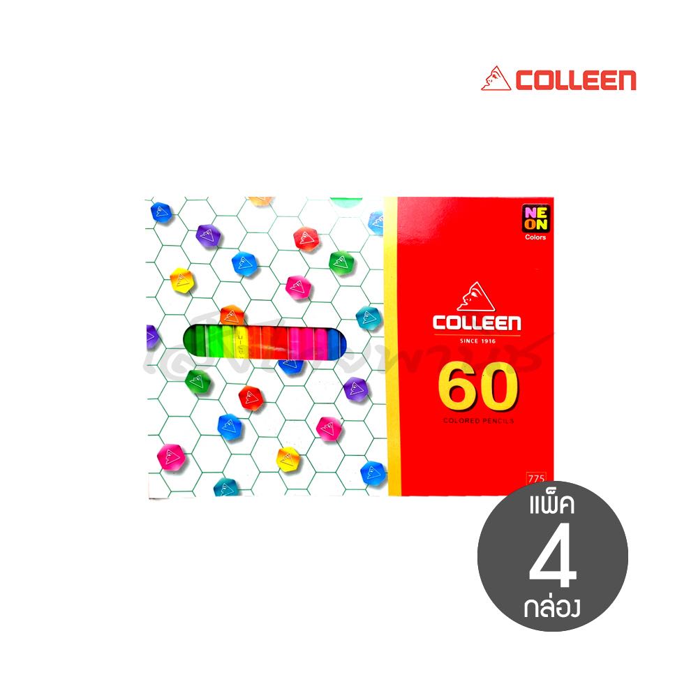 สีไม้ 60 สี ด้ามยาว คอลลีน (แพ็ค 4 กล่อง)