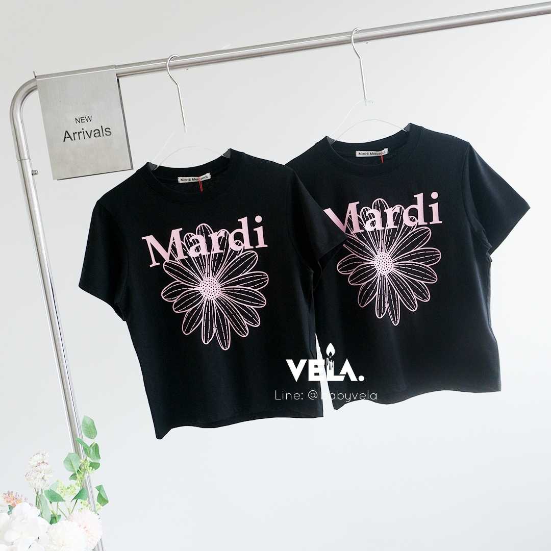 Mardi Slim T-Shirt Flowermardi (Black Pink)