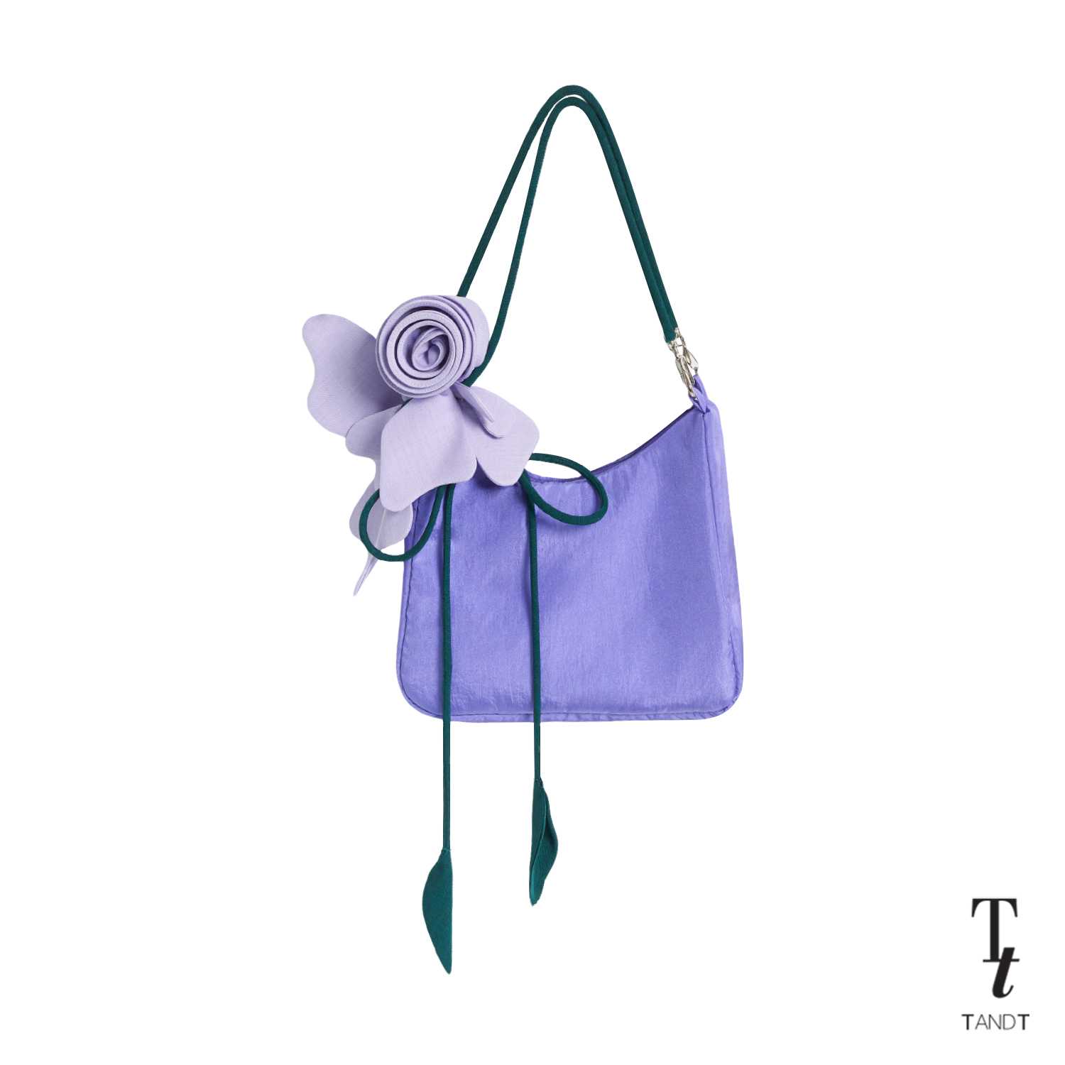 TandT - VIOLET BLOOM BAG - LILLY AND ROSE HAND-CRAFTED NYLON SHOULDER BAG