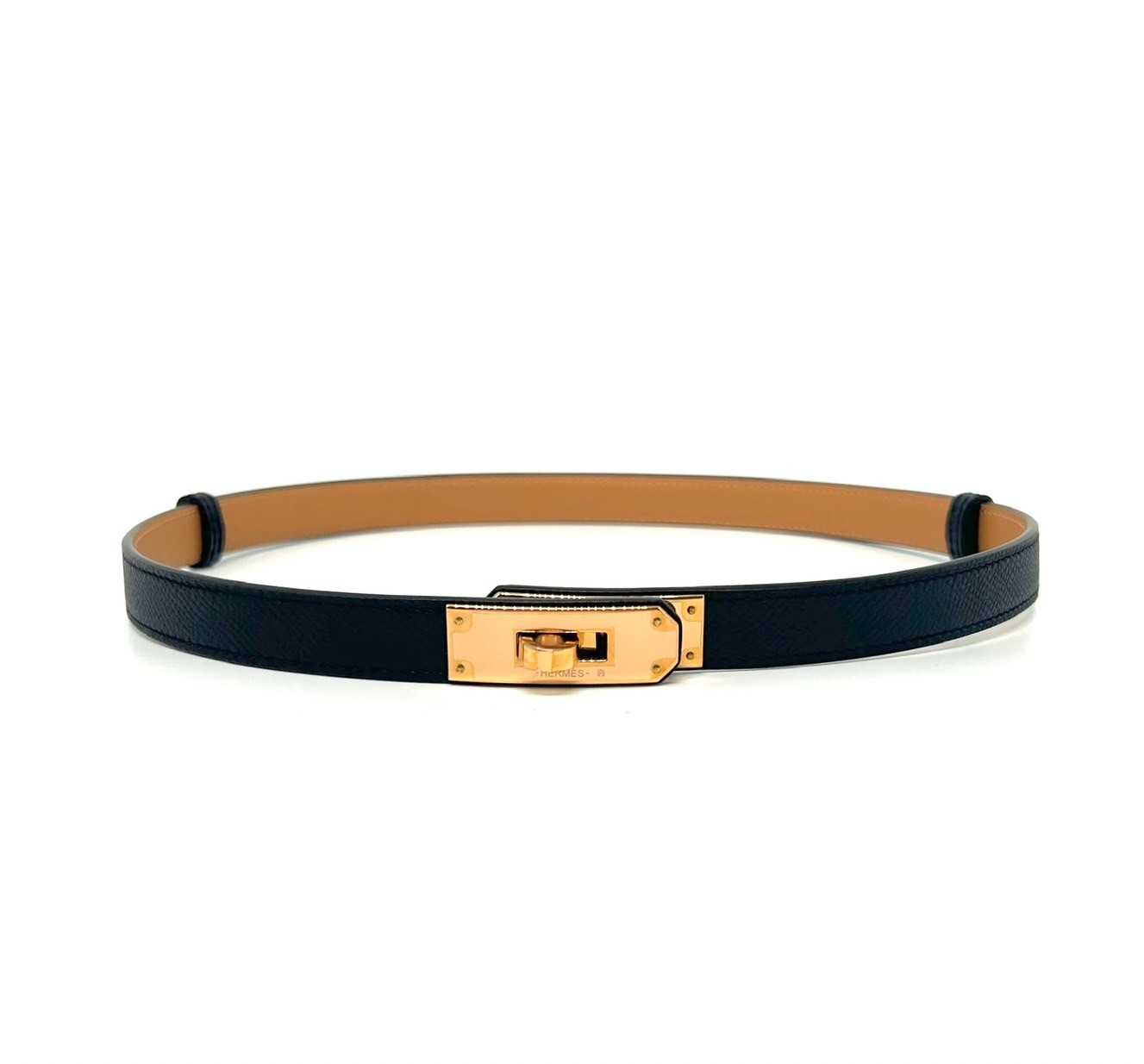 New Hermes Kelly18 belt noir epsom rghw