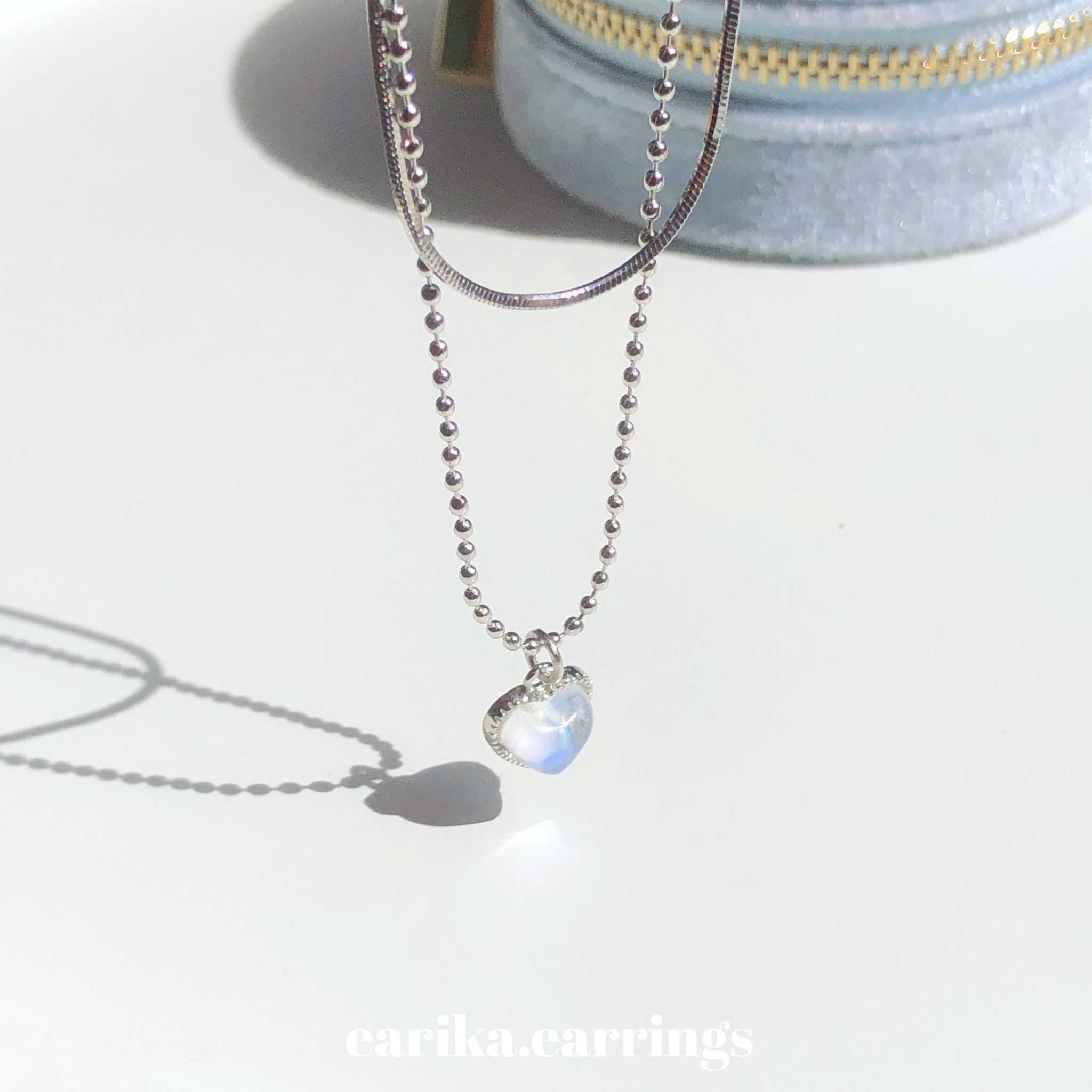 earika.earrings - hologram heart necklace สร้อยคอเงินแท้จี้หัวใจโฮโลแกรม S92.5 ผิวแพ้ง่ายใส่ได้