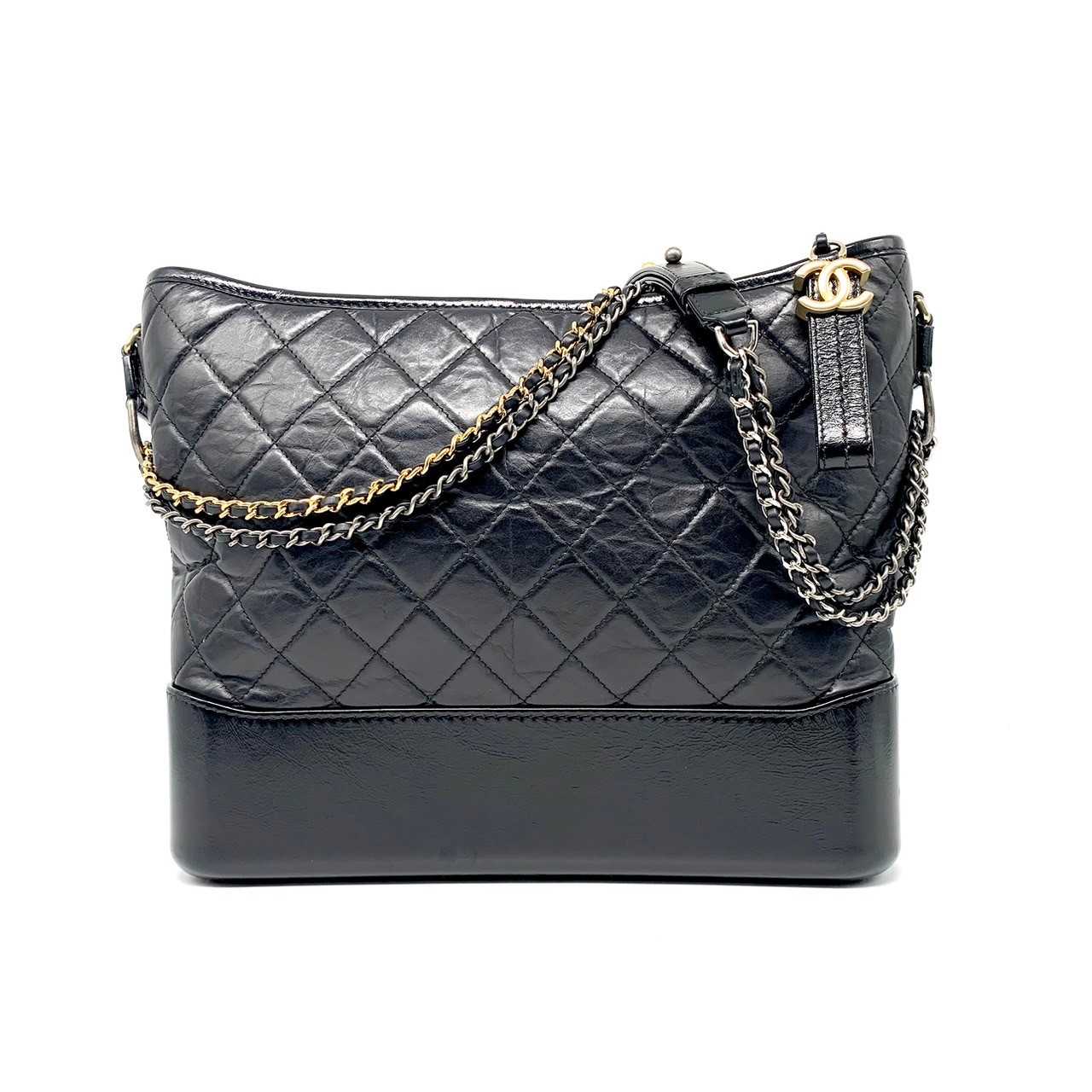 Chanel Gabrielle large black calfskin holo25