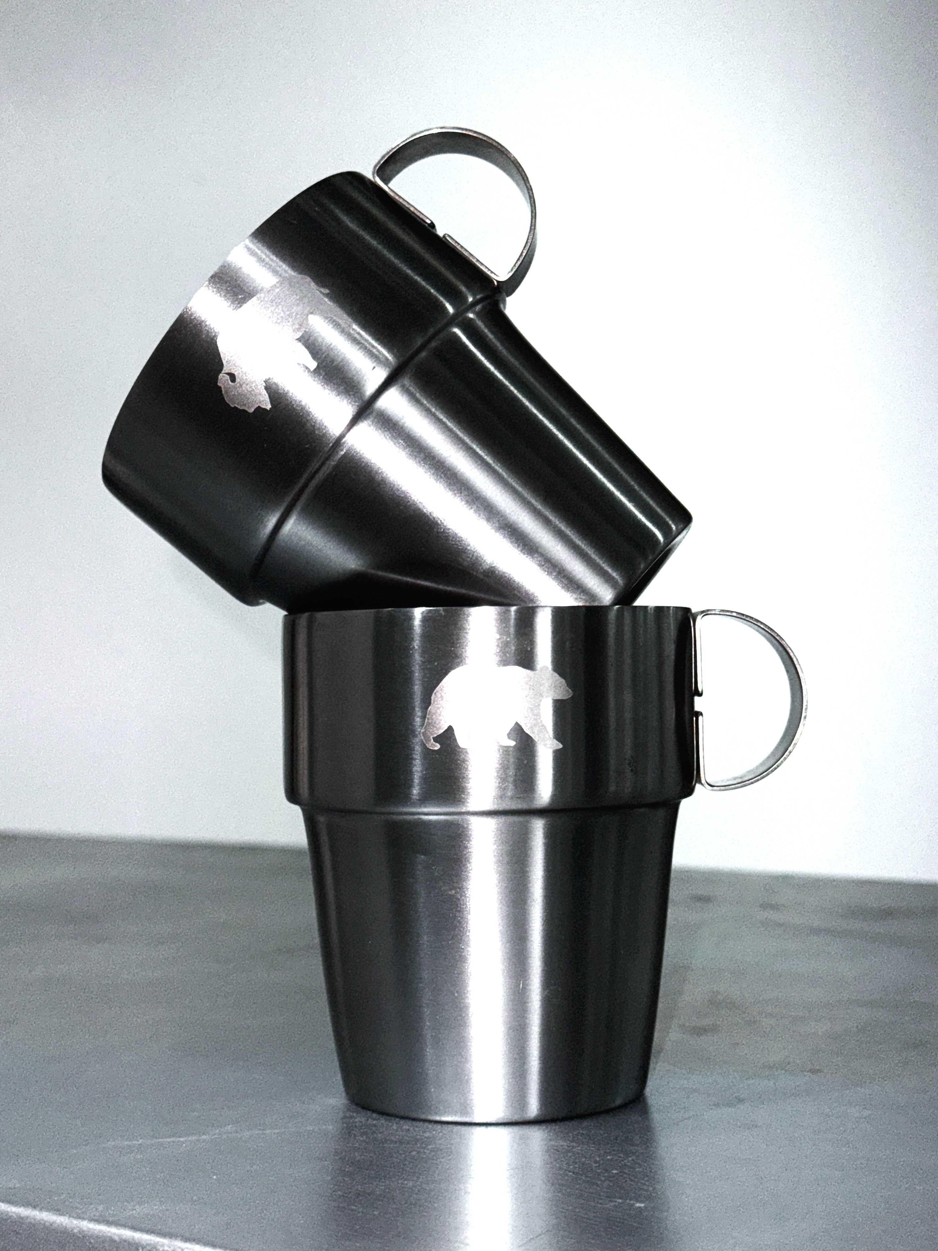 Stackable Steel Cups : Bear & Bison Series