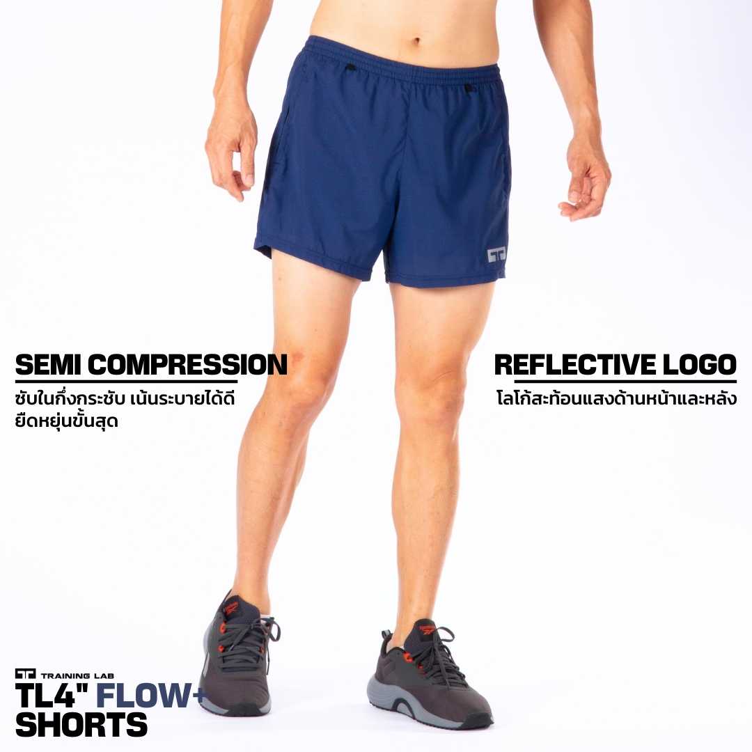TL 4” Flow+ Shorts กางเกงวิ่งรุ่น 4 นิ้ว โฟล พลัส (BLUE)