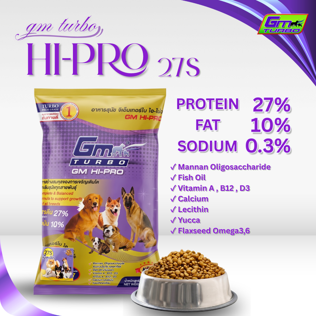 Hi-Pro (27S) เม็ดเล็ก สายพันธุ์เล็ก ทุกช่วงวัย 1kg.