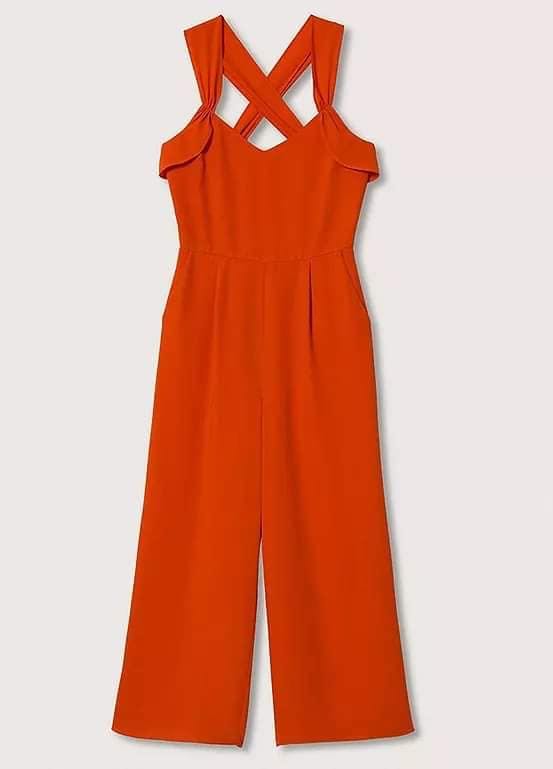 Mango Wide Leg Cropped Jumpsuit
