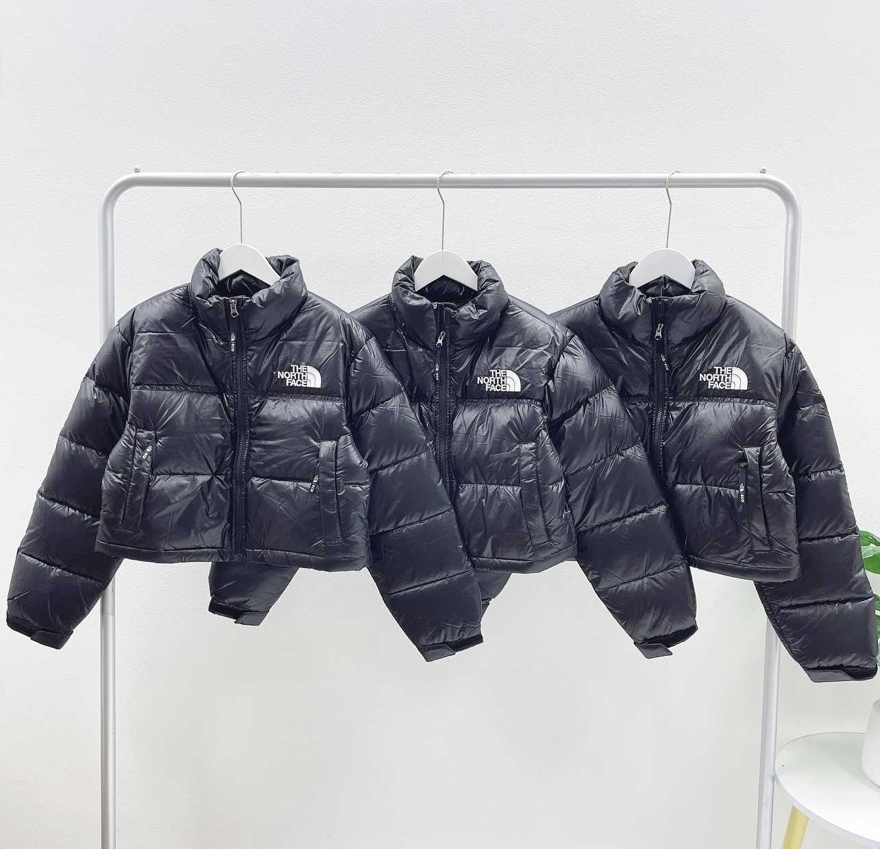 TNF Nuptse Cropped Jacket (Black)