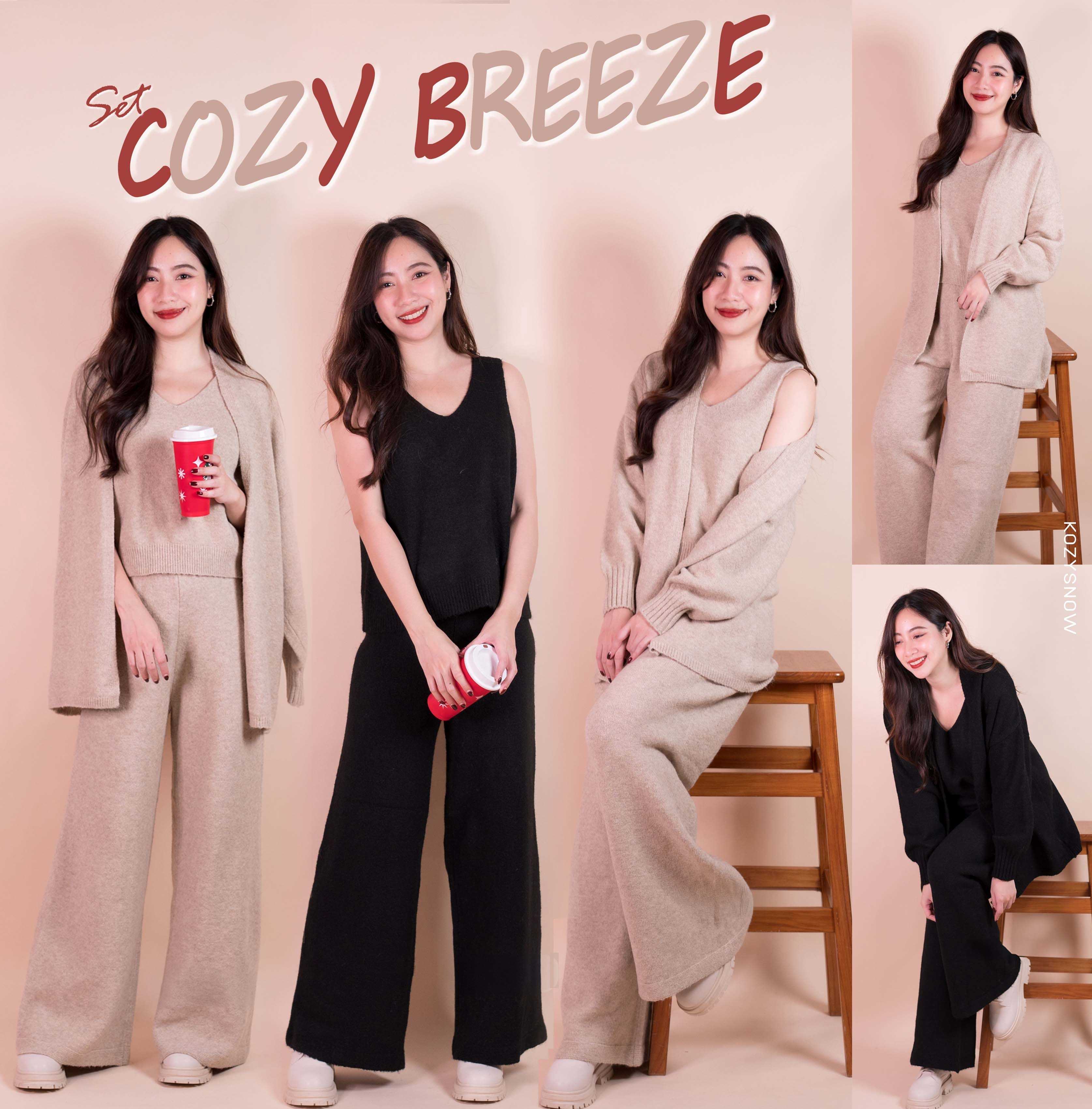 T0035 Set 3 ชิ้น เสื้อคลุม+เสื้อตัวใน+กางเกง มี 2 สี