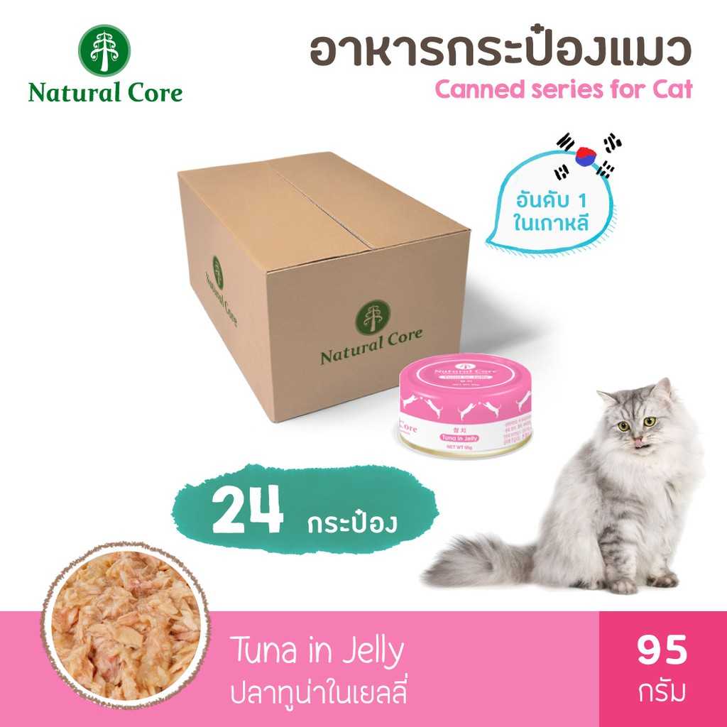 [24 กระป๋อง] Natural Core อาหารเเมวกระป๋องสำเร็จรูปชนิดเปียก 95 กรัม