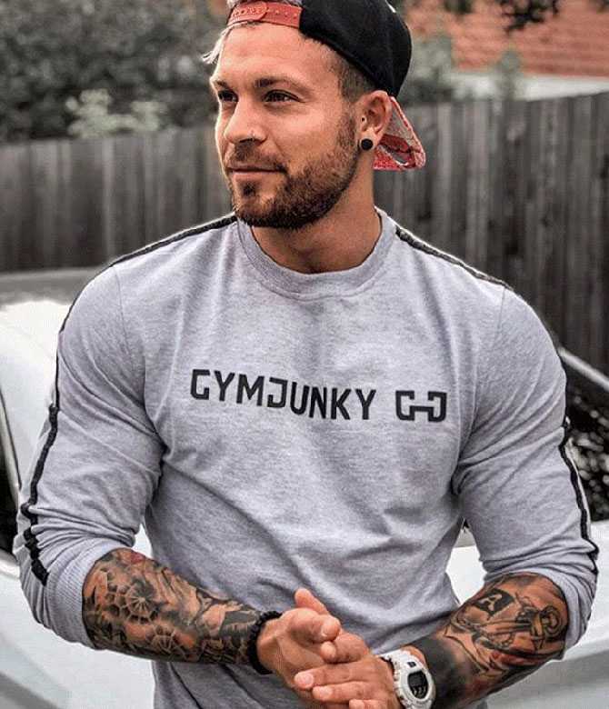 เสื้อแขนยาว GYM JUNKY #2 ผ้าคอตตอนผสมโพลีฯ ใส่ออกกำลังกาย ไม่อมเหงื่อ ผ้านิ่มใส่สบาย ระบายอากาศได้ดี