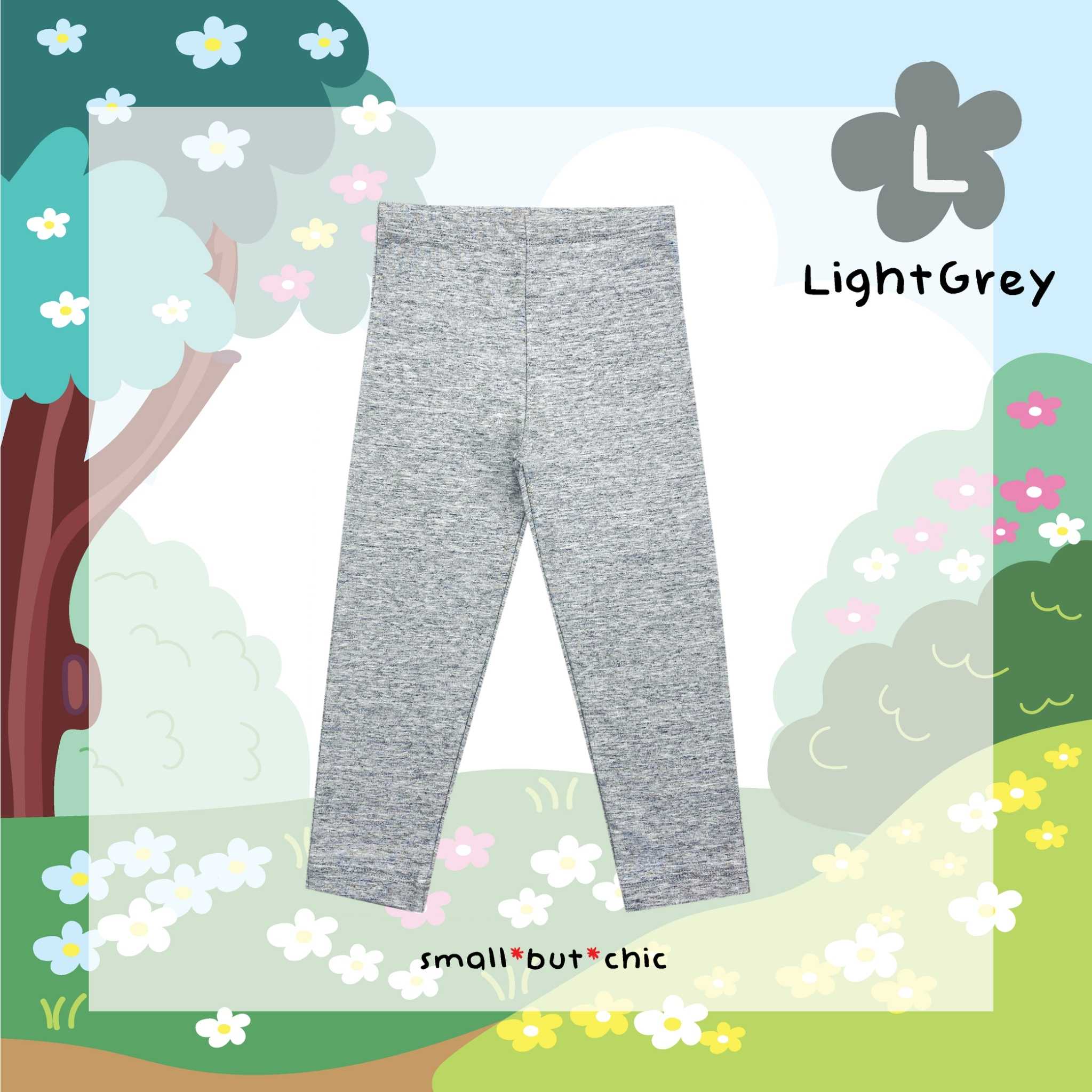 French Terry เลกกิ้งขายาวสีเทาอ่อน(LG-066L)