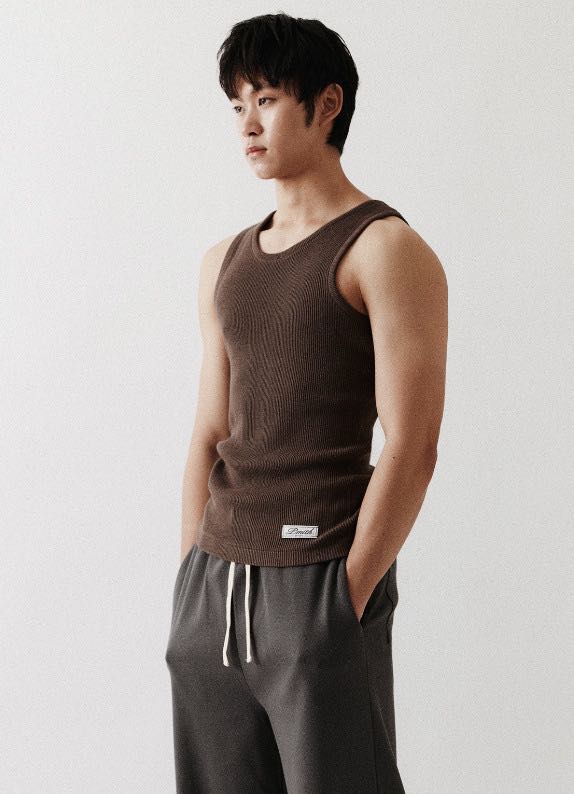 Sloane Knitted Tank Top in Brown