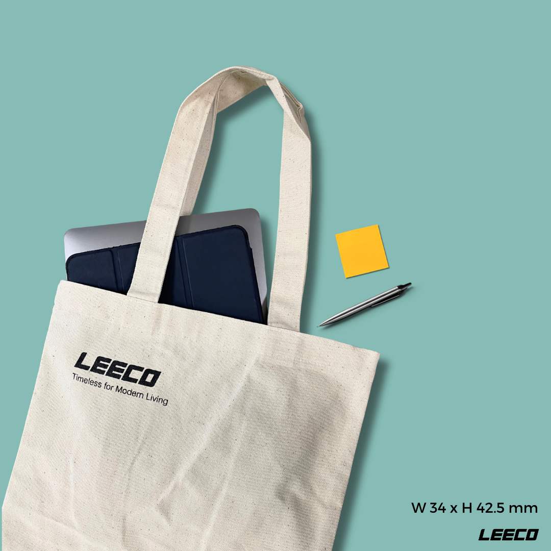 [พร้อมส่ง] LEECO tote bag Collection 2023 กระเป๋าผ้ามินิมอล สีผ้าดิบ โลโก้ดำ ของแท้ 100%