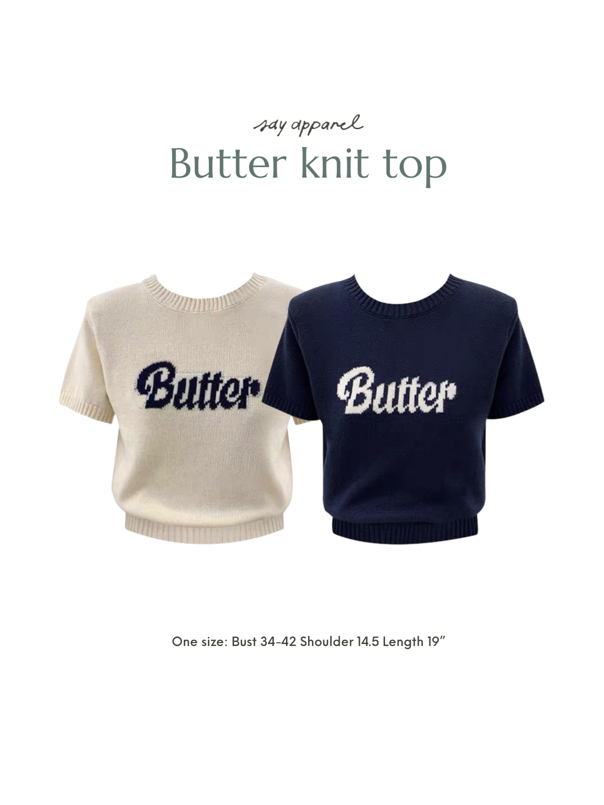 SAY APPAREL:  Buttercup comfy knit top