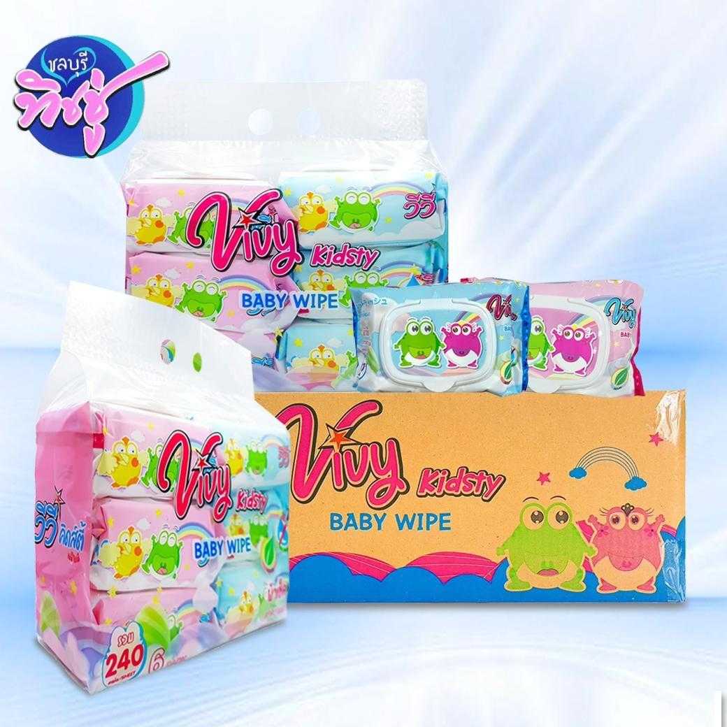กระดาษทิชชู่เปียก Vivy (กลม)  40 แผ่น  ลัง
