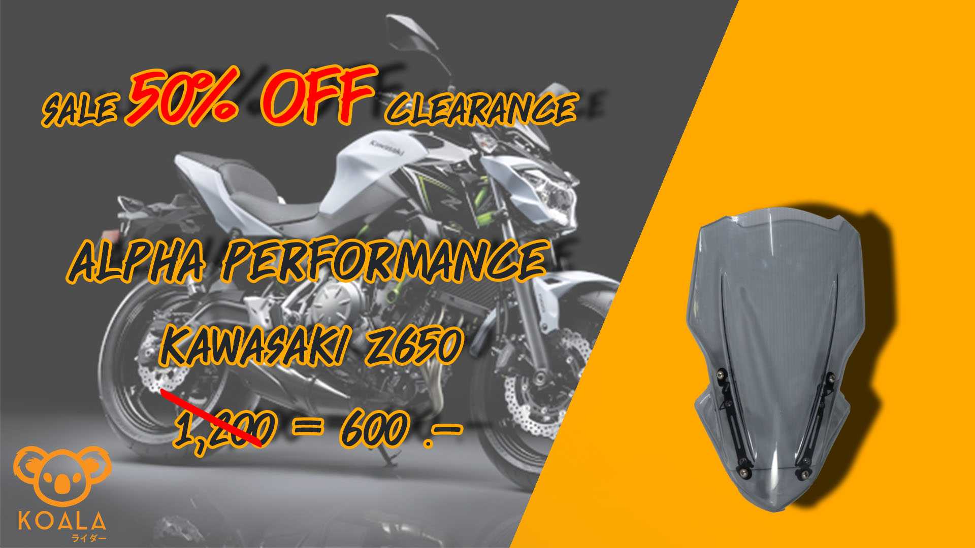 ชิวด์หน้า Z650 Alpha Performance สีดำ