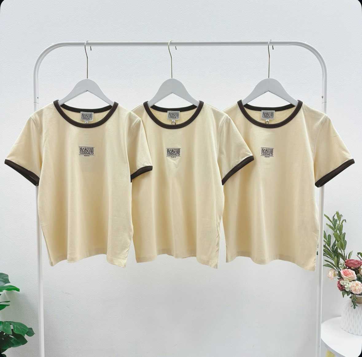 Marithe W Classic Logo Ringer Tee