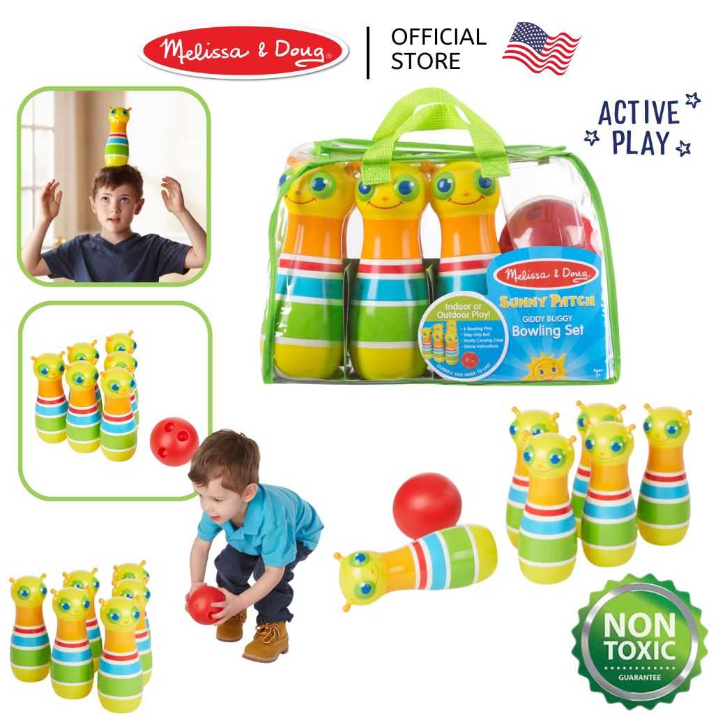 (ของแท้ USA) ของเล่นโบวลิ่ง พลาสติกหนาอย่างดี Melissa & Doug Giddy Buggy Bowling Set 6685 สีไม่ซีด