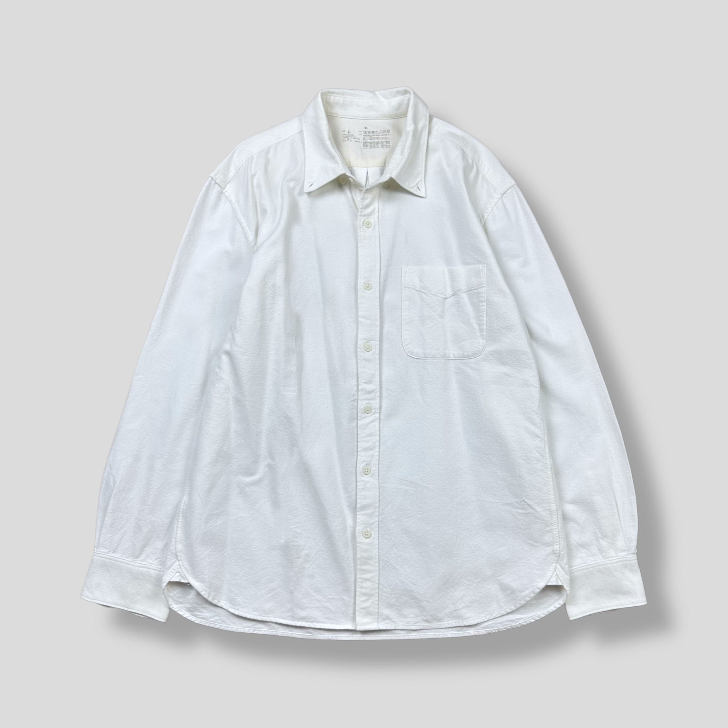 MUJI WHITE FLANNEL POCKET SHIRT 