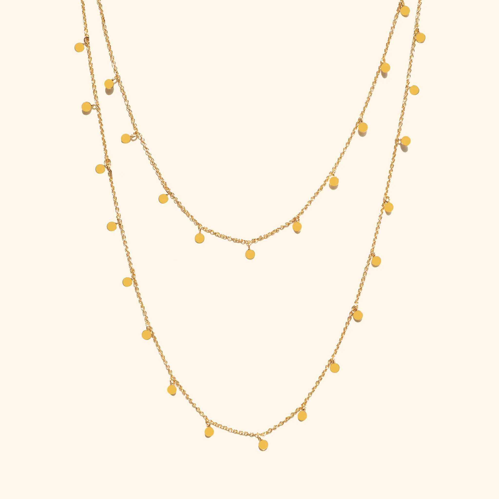 สร้อยคอแผ่นนดิส 2 เลเยอร์ ( Multi Layer Charm Choker Necklace )