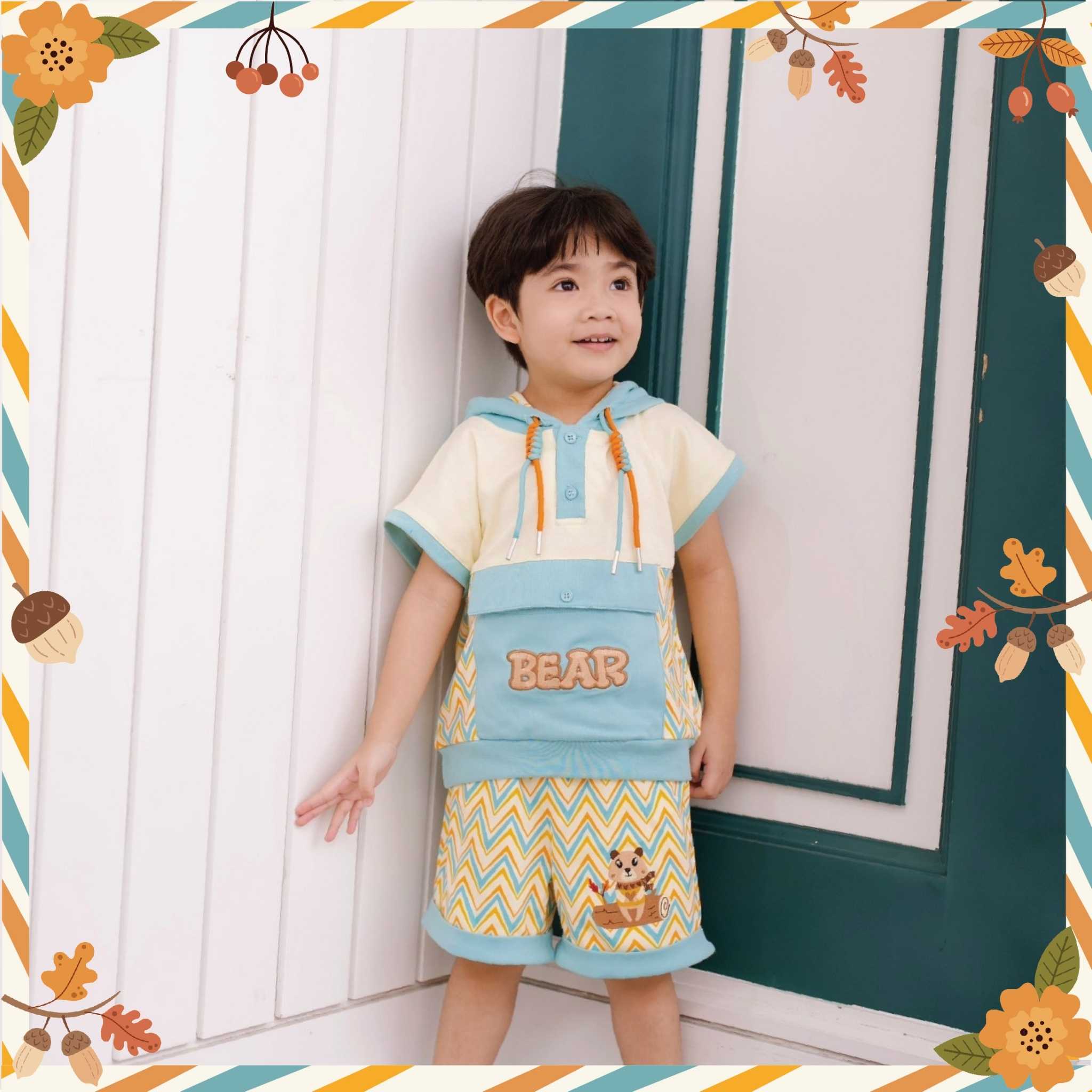B Bear No.7 ชุดฮูดกางเกงขาสั้น Hoodie & shorts