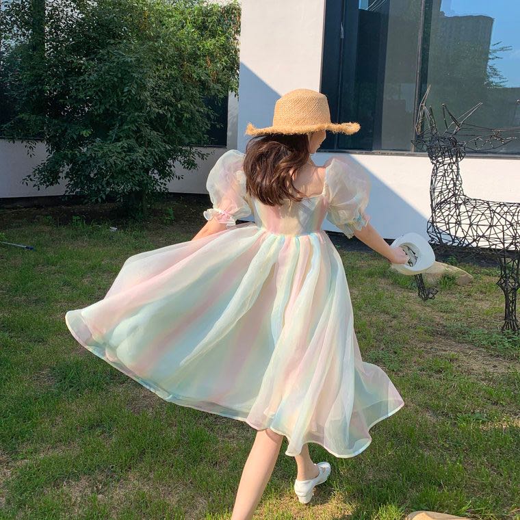 Tonge Rainbow Dress พร้อมส่ง M