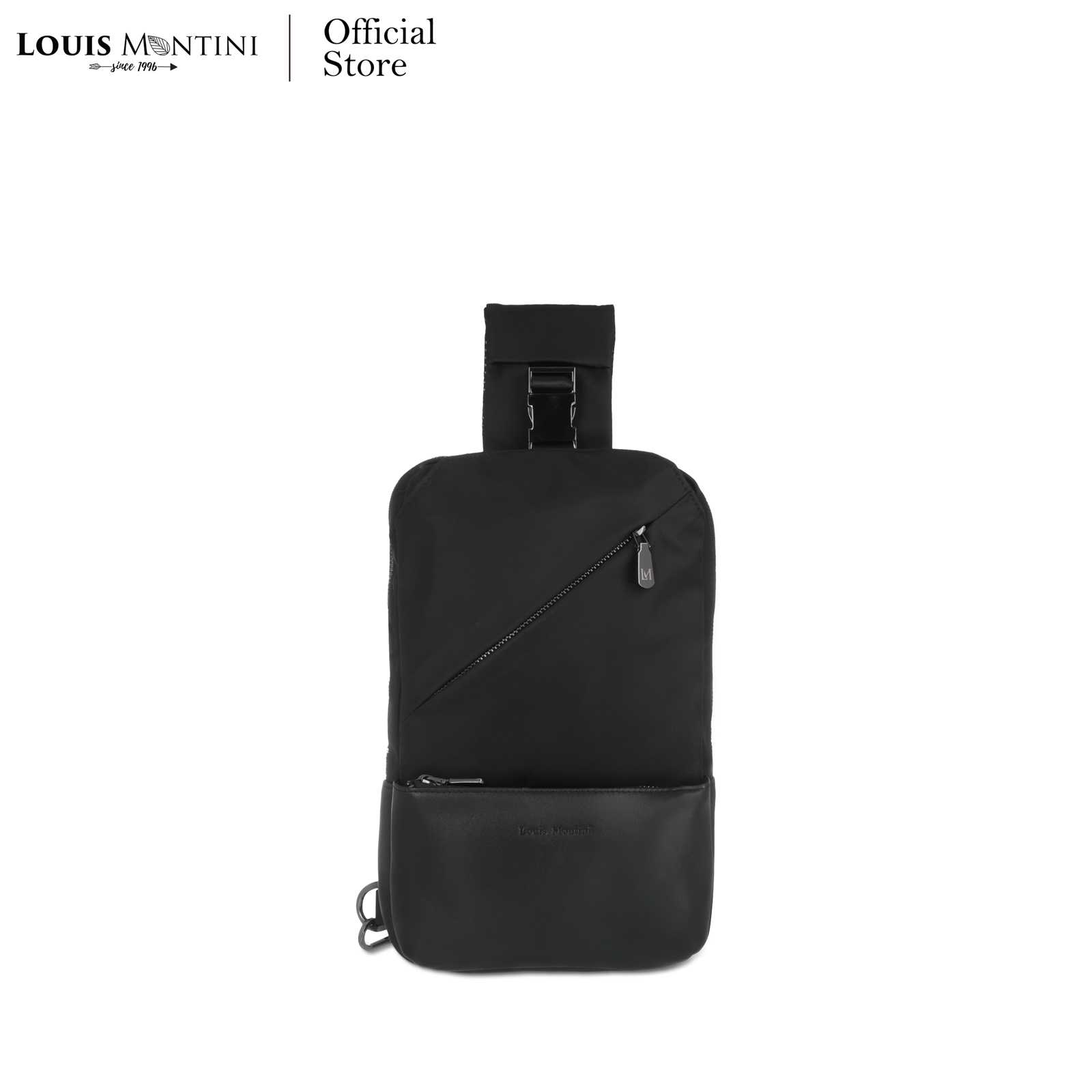 Louis Montini (ONYX) กระเป๋าคาดอกผู้ชาย ผ้าไนล่อนผสมหนังวัวแท้ ONX08