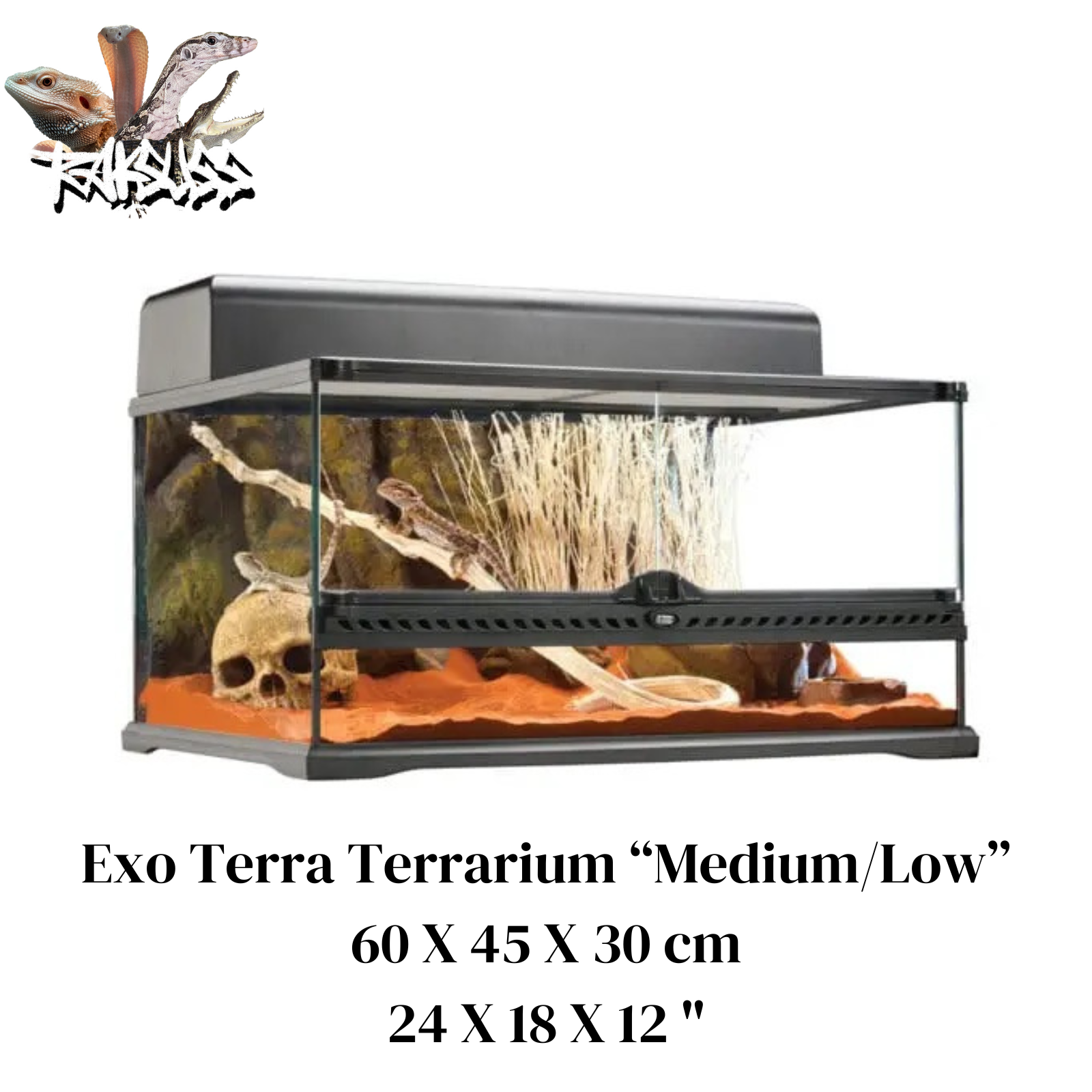 Exo Terra Natural Terrarium Medium Low 24” x 18” x 12”(PT2604)