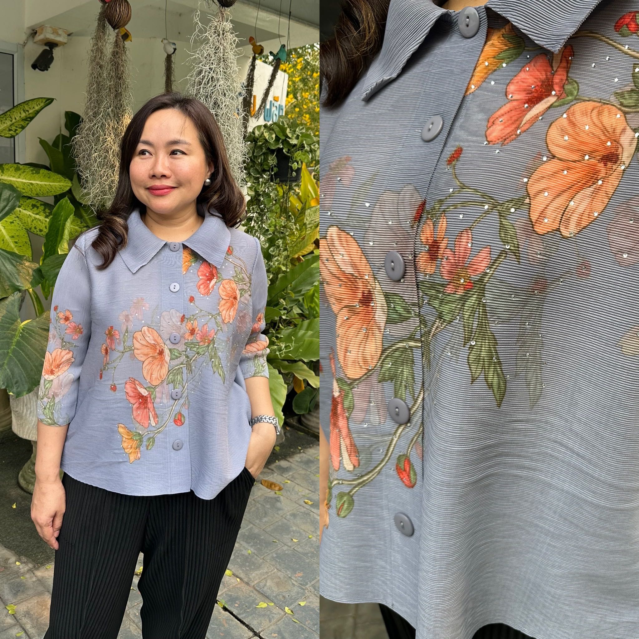 PleatByNisa B33 เสื้ออัดพลีทผ้าพรีเมียม เนื้อผ้าคุณภาพ Polyester100%