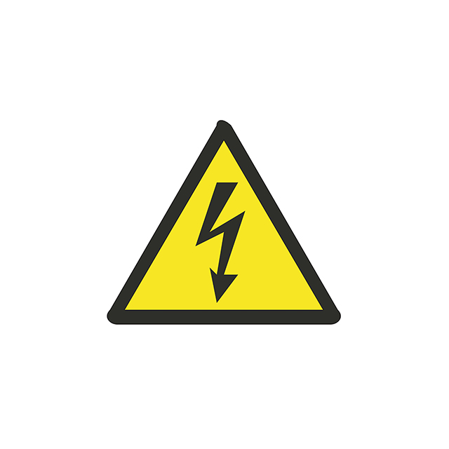 SS-RS PRO Black/Yellow Vinyl Safety Labels, Symbol-Text 25 mm x 25mm