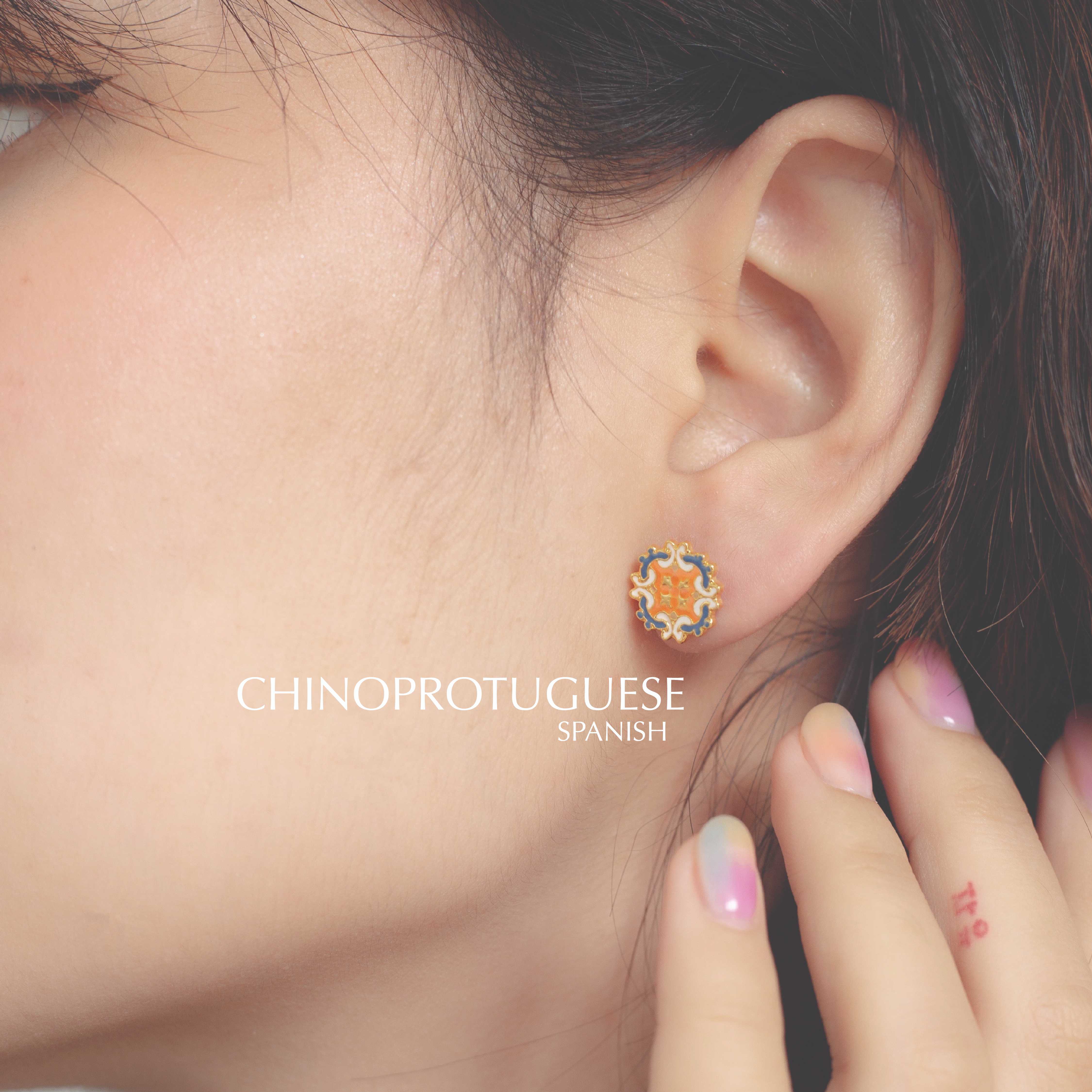 Chino-Protuguese(Spanish)earrings /ต่างหูชิโน ลายสเปน