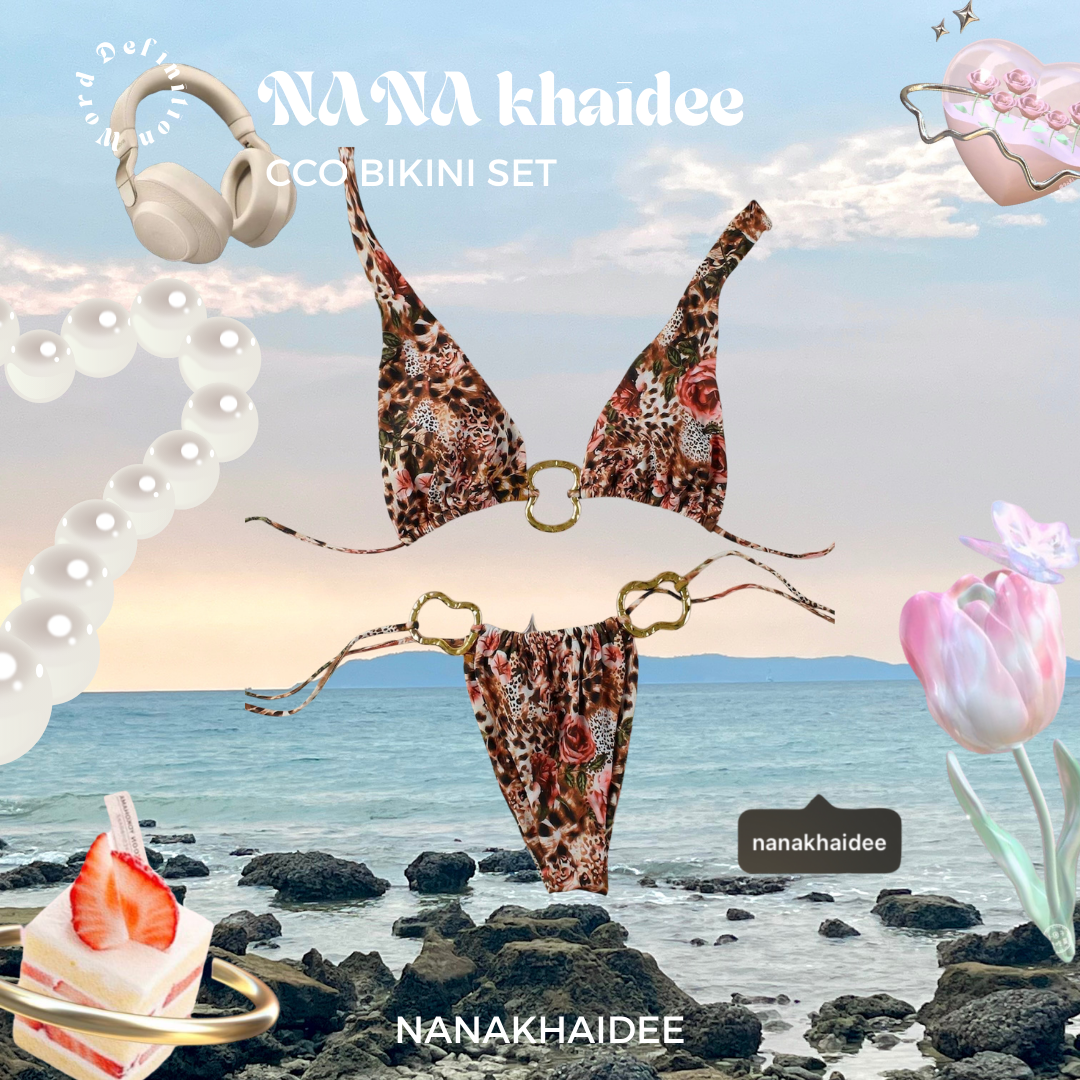 พร้อมส่ง CCO BIKINI SET”nanakhaidee บิกินี่ลายดอกงานสายฝ