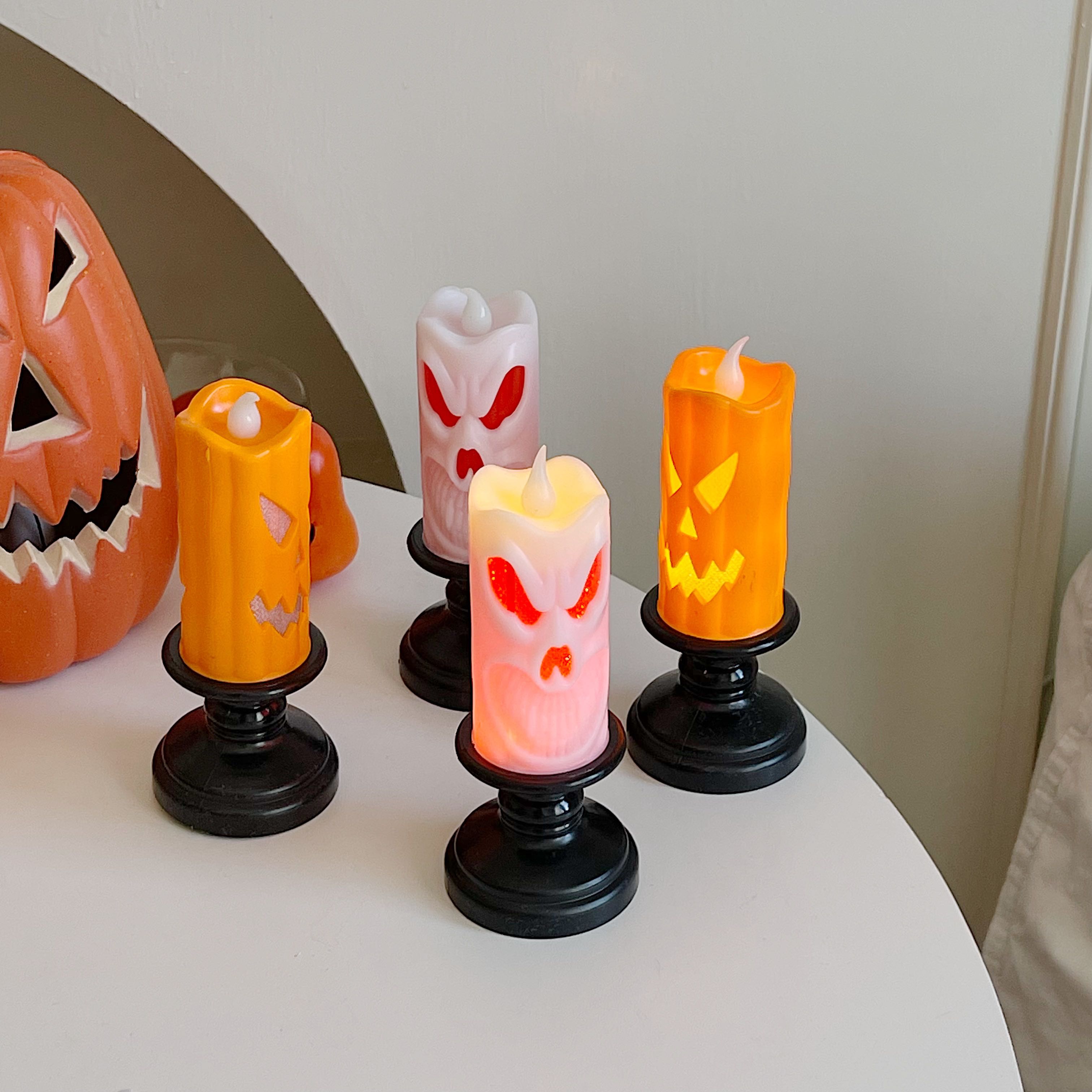 (พร้อมส่ง) เทียนฮาโลวีน ghost candle