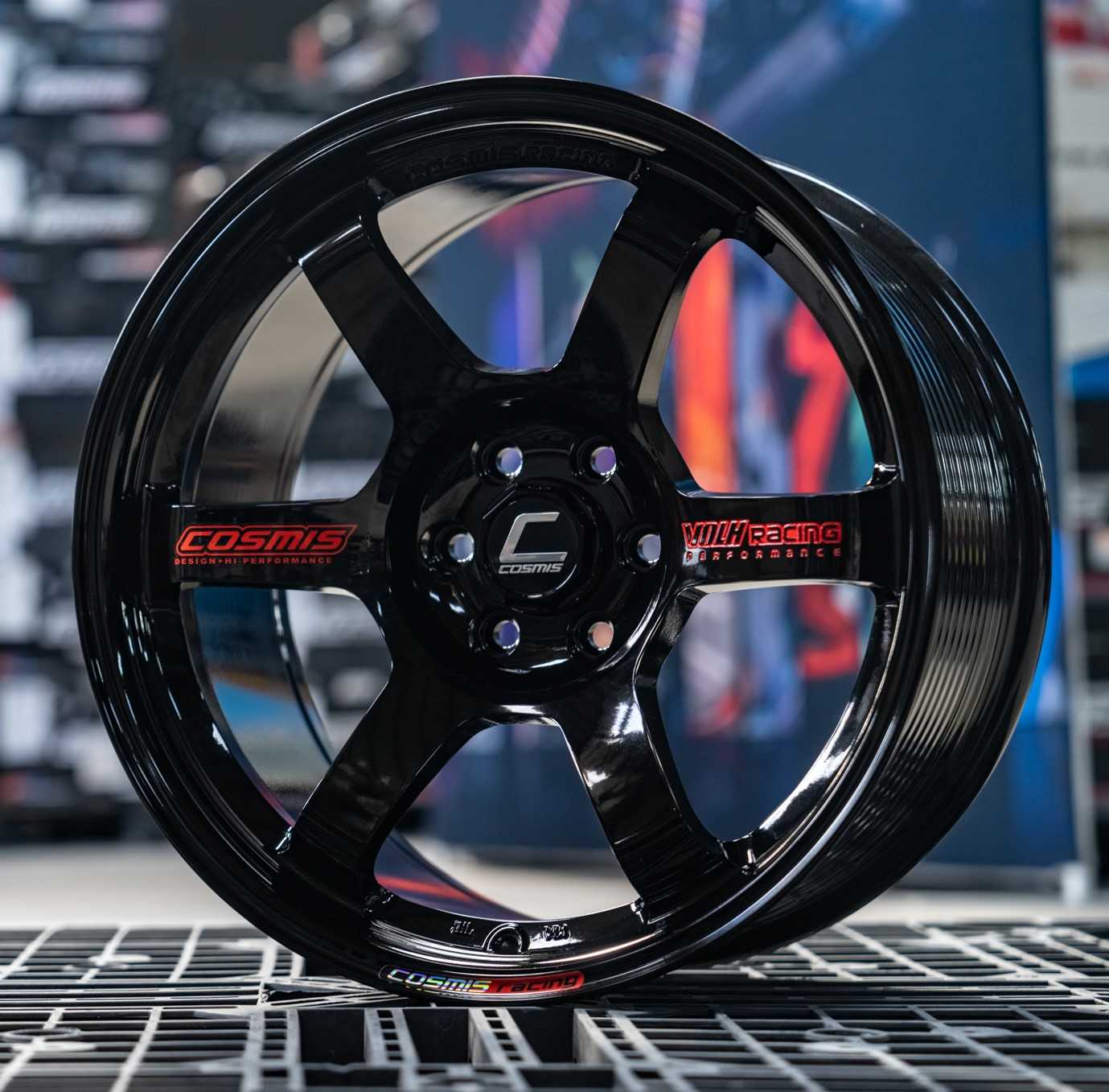 แม็กซ์ RG-06SR 18X9.0 6X114.3 ET0 CB.66.1 DEEP-BLACK+(R)XZ(สีดำพิเศษ+หยอดตัวหนังสือแดง)Custom