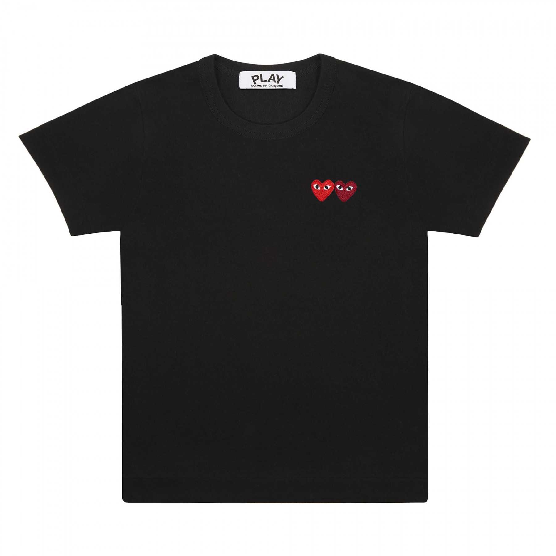 PLAY COMME des GARÇONS : เสื้อยืด Play Comme พื้นหัวใจคู่ (ของแท้จากญี่ปุ่น 100%)