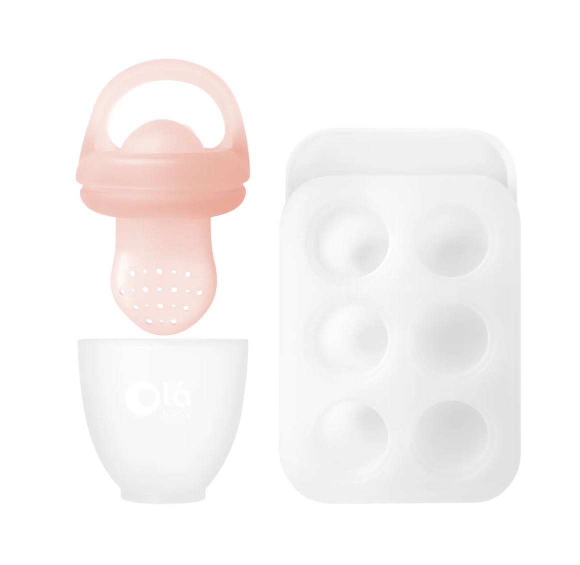 ที่ดูดอาหารเหลวเด็กแบบซิลิโคน พร้อมถาดแช่แข็งและฝาปิด ( Food feeder set - Feeder + Freezer Tray with