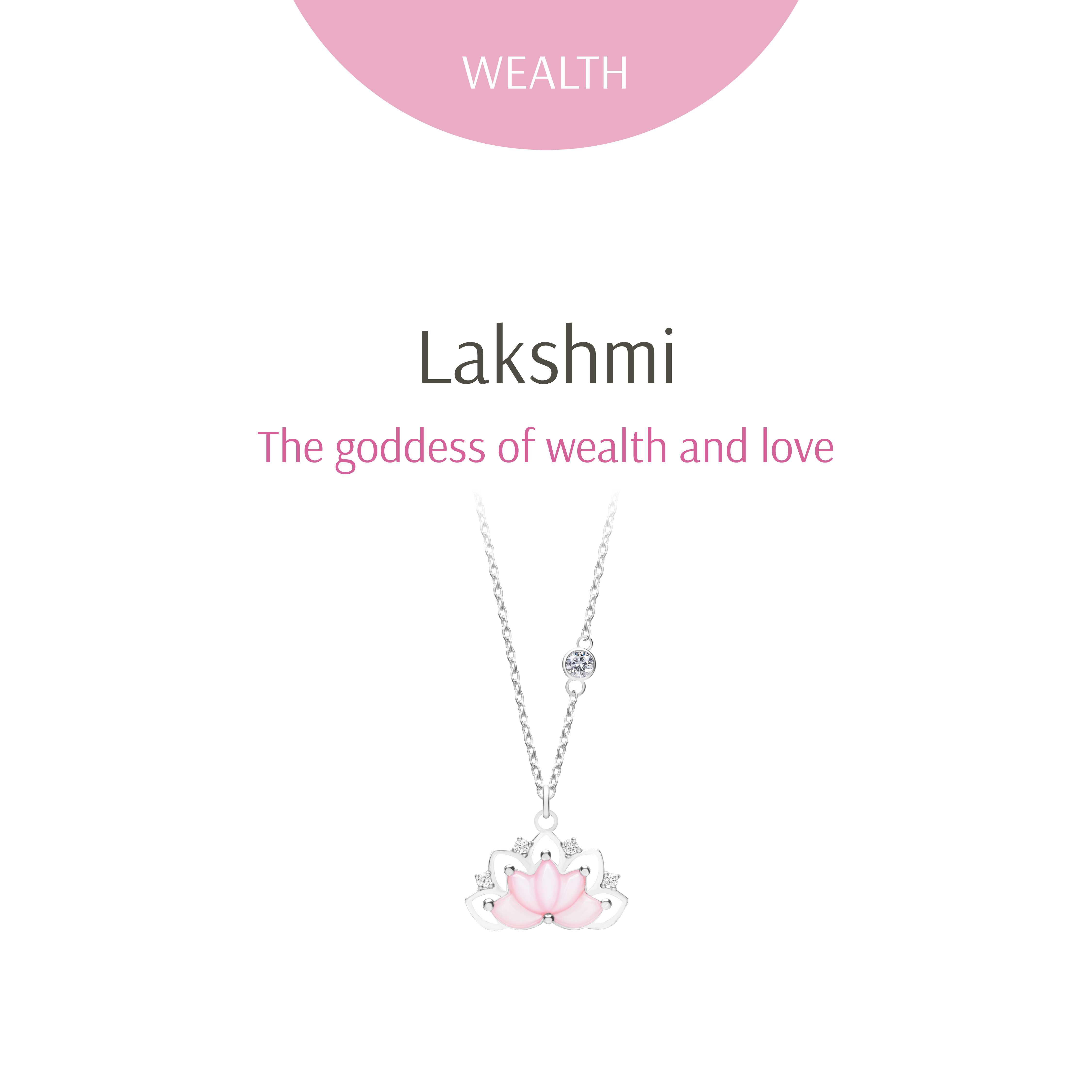 RAVIPA | Lakshmi Pink Mother of Pearl Lotus Diamond Necklace