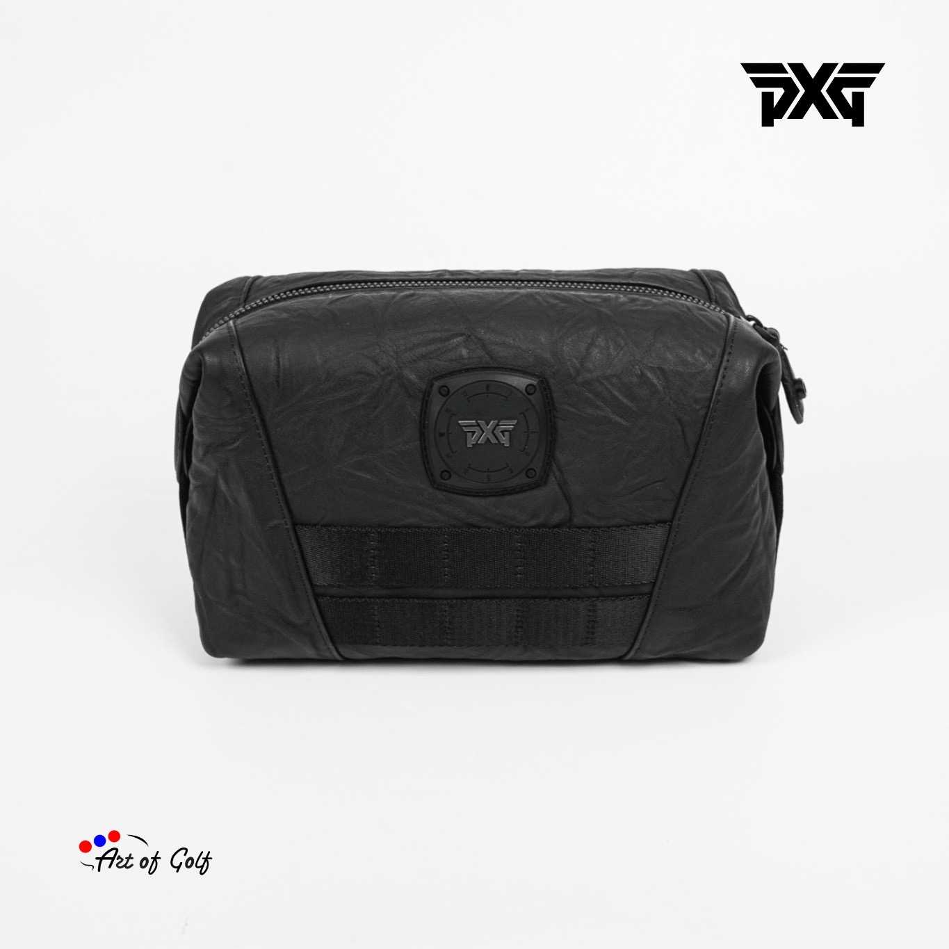 PXG MILITARY WASHED LEATHER POUCH (Black)