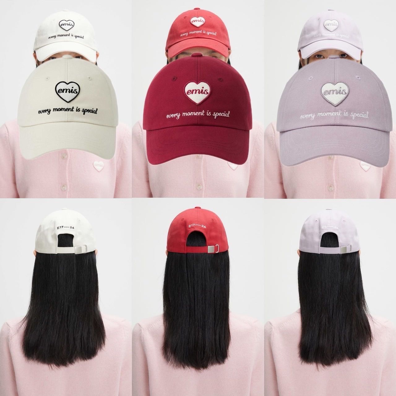 พร้อมส่ง/purple/whiteแท้ EMIS HEART WAPPEN BALL CAP หมวกคอลใหม่น่ารักมากก