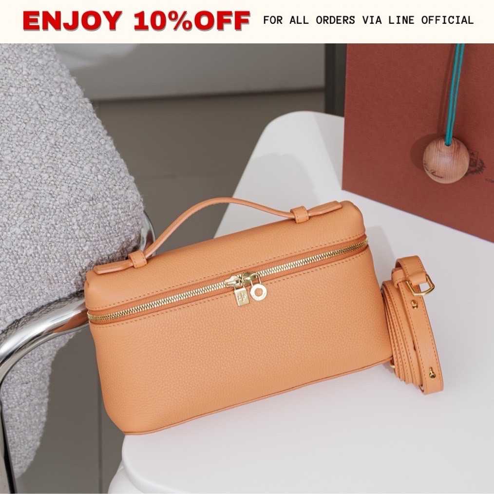NEW! LORO PIANA Extra Pocket L19 Grained Calfskin  สี Carrot Pie (L0D6) GHW | Bag