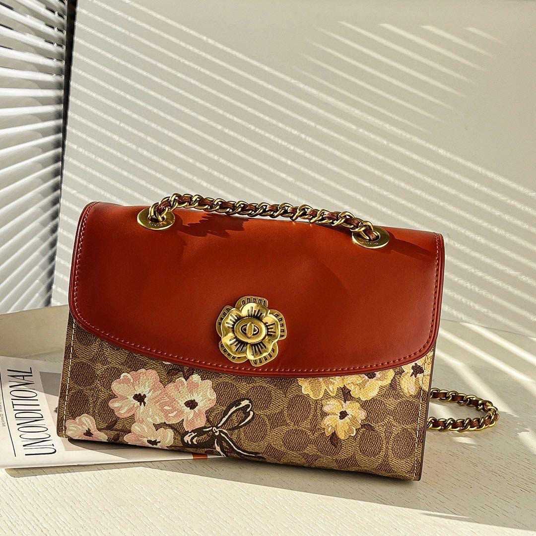 กระเป๋าสะพายCOACH 54649 PARKER IN SIGNATURE CANVAS WITH PRAIRIE FLORAL PRINT