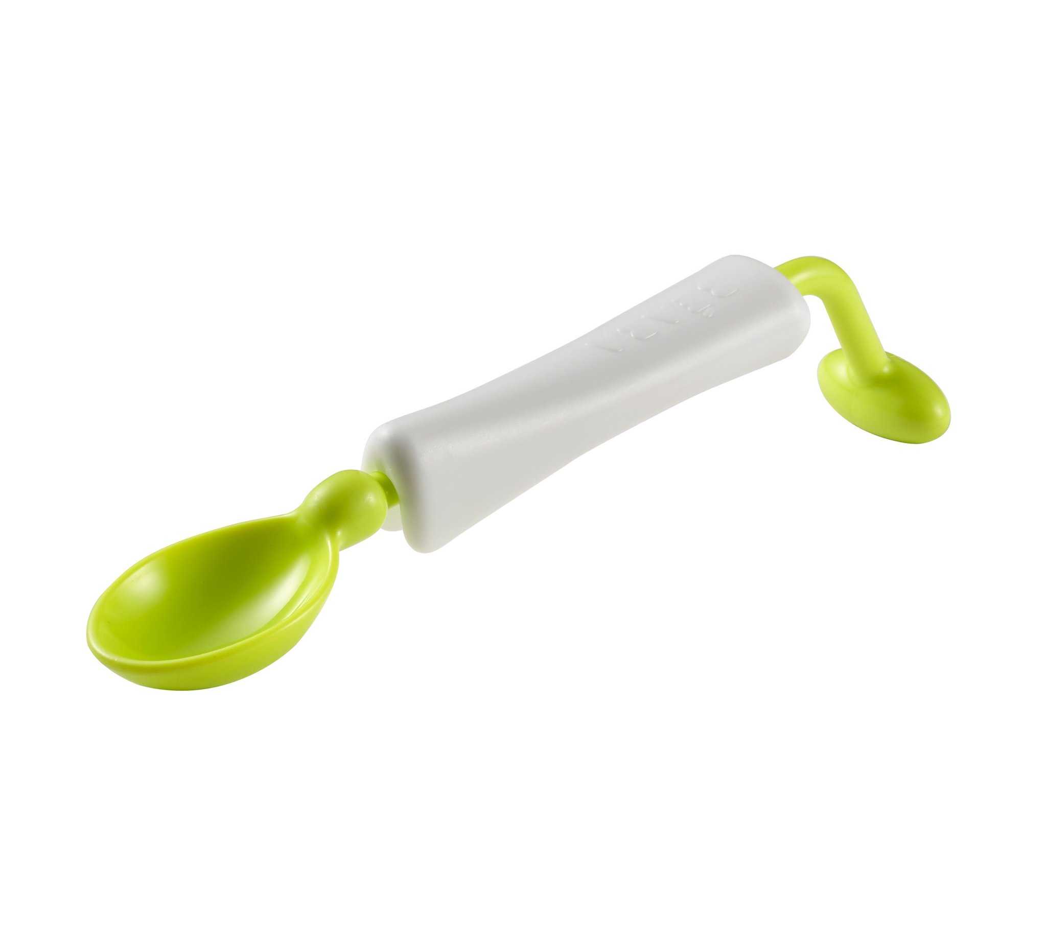 BEABA ช้อนฝึกทานอาหาร ด้ามหมุนได้ 360° Training Spoon - Neon