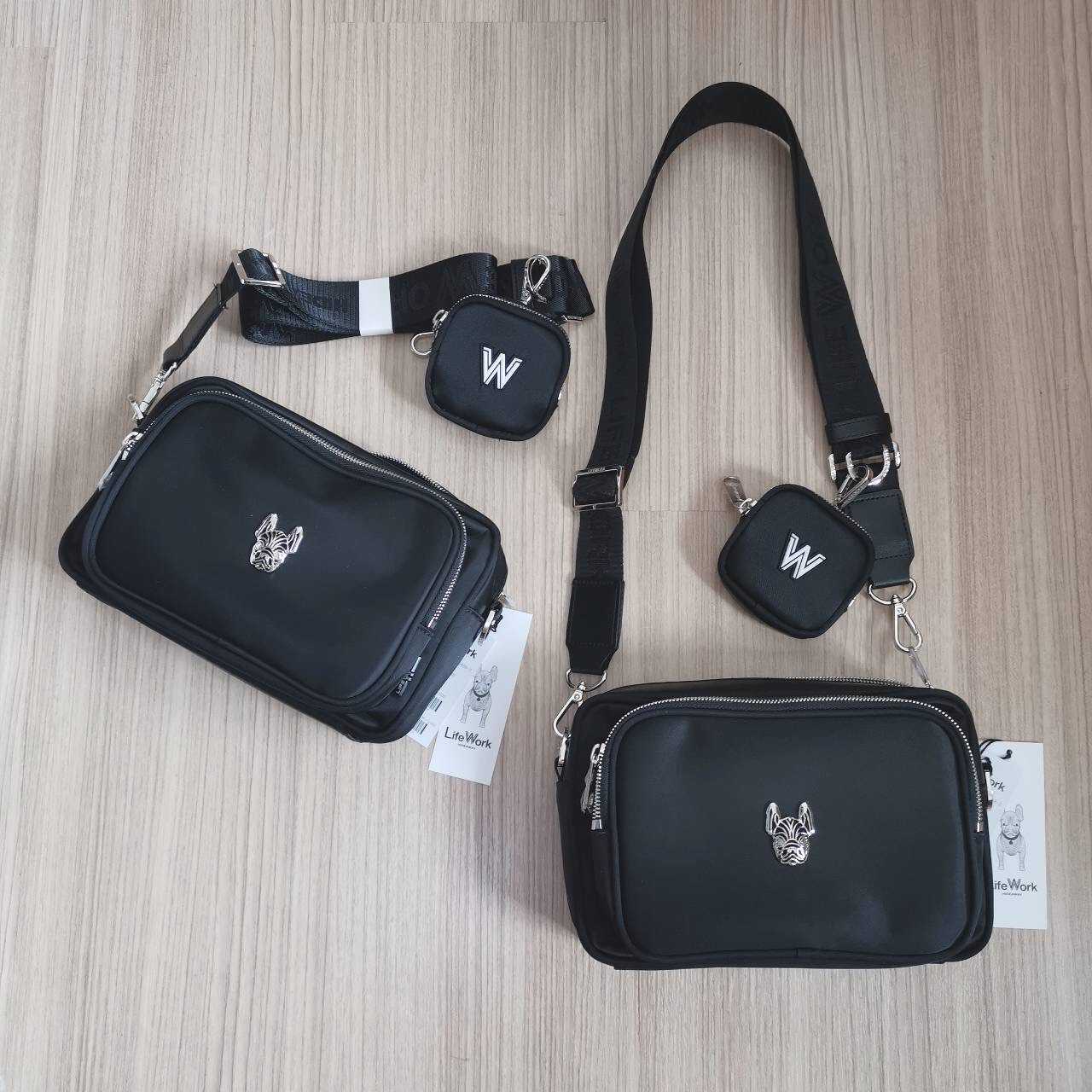 LifeWork Metal Ladok Camera Bag กระเป๋าสะพายข้าง ผ้าไนล่อน สีดำ🖤🖤 มีช่องใส่ของ 6 ช่อง