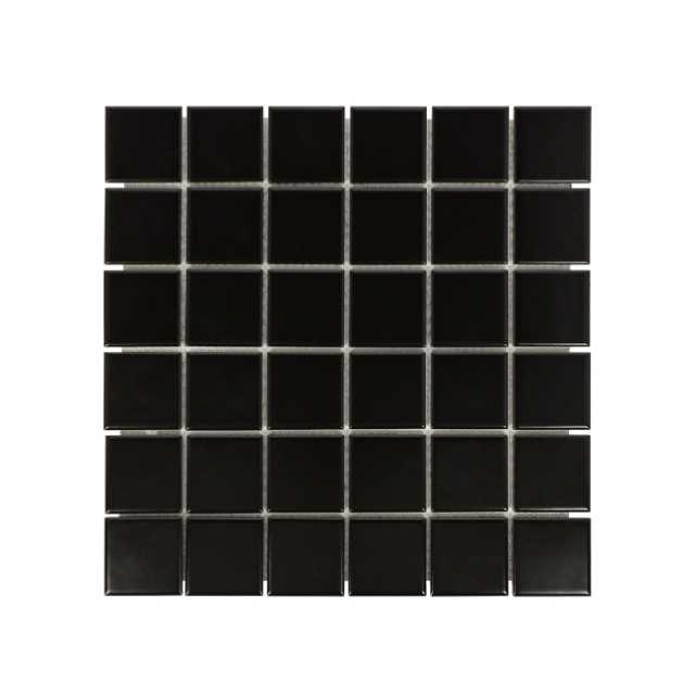 กระเบื้องพอร์ซเลนโมเสค ทรง Square สี Matt Black เคลือบด้าน